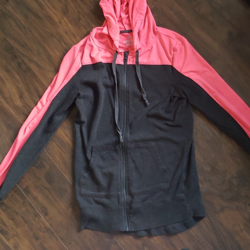 Pink and grey zip up sweatshirt